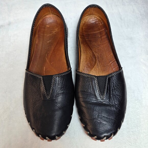 Spring Step Black Leather Kathaleta Slip-Ons  - Size: 7.5 (US) / 38 (EU) Women's - Picture 1 of 5